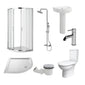 Crystalline 800mm Quadrant Shower Enclosure Close Coupled Bathroom Suite