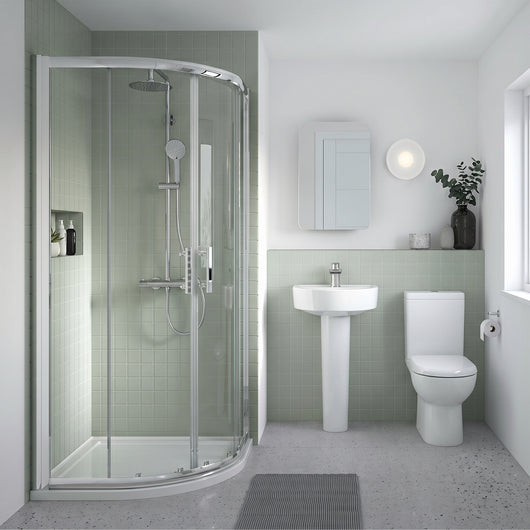  Crystalline 800mm Quadrant Shower Enclosure Close Coupled Bathroom Suite