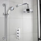 Nuie Victorian Thermostatic Concealed shower Valve with Fixed Shower Head , Arm & Slide Rail Kit - Chrome