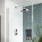 Hudson Reed Topaz Black Thermostatic Shower Valve C/W Fixed Head Shower Arm & Rose - Chrome