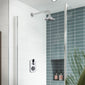 Hudson Reed Topaz Black Thermostatic Shower Valve with Fixed Head Shower Arm & Rose - Chrome