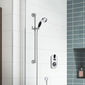 Hudson Reed Topaz Black Thermostatic Shower Valve C/W Slide Rail Kit - Chrome