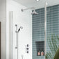 Hudson Reed Topaz Black Thermostatic Concealed shower Valve with Fixed Shower Head , Arm & Slide Rail Kit - Chrome