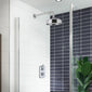 Hudson Reed Topaz White Thermostatic Shower Valve C/W Fixed Head Shower Arm & Rose - Chrome