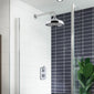 Hudson Reed Topaz White Thermostatic Shower Valve C/W Fixed Head Shower Arm & Rose - Chrome