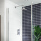 Hudson Reed Topaz White Thermostatic Shower Valve C/W Fixed Head Shower Arm & Rose - Chrome