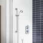 Hudson Reed Topaz White Thermostatic Shower Valve C/W Slide Rail Kit - Chrome