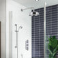 Hudson Reed Topaz White Thermostatic Concealed shower Valve with Fixed Shower Head , Arm & Slide Rail Kit - Chrome