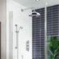 Hudson Reed Topaz White Thermostatic Concealed shower Valve with Fixed Shower Head , Arm & Slide Rail Kit - Chrome