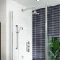 Hudson Reed Topaz White Thermostatic Concealed shower Valve with Fixed Shower Head , Arm & Slide Rail Kit - Chrome