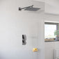 Nuie Windon Thermostatic Concealed shower Valve with Fixed Shower Head & Arm - Brushed Pewter