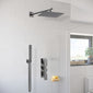 Nuie Windon Thermostatic Concealed shower Valve with Fixed Shower Head , Arm & Shower Handset - Brushed Pewter