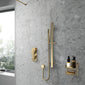 Nuie Windon Thermostatic Concealed shower Valve with Slide Rail Kit - Brushed Brass