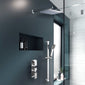 Nuie Windon Thermostatic Concealed shower Valve with Fixed Shower Head , Arm & Slide Rail Kit - Chrome