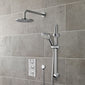 Nuie Aztec Thermostatic Concealed shower Valve with Fixed Shower Head , Arm & Slide  Rail Kit - Chrome