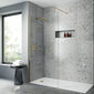 Nuie Arvan Thermostatic Concealed shower Valve with Fixed Shower Head & Arm - Brushed Brass