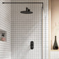 Nuie Arvan Thermostatic Concealed shower Valve with Fixed Shower Head & Arm - Black