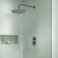 Nuie Arvan Thermostatic Concealed shower Valve with Fixed Shower Head & Arm - Brushed Pewter