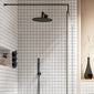 Nuie Arvan Thermostatic Concealed shower Valve with Fixed Shower Head , Arm & Shower Handset - Black