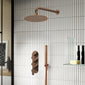 Nuie Arvan Thermostatic Concealed shower Valve with Fixed Shower Head , Arm & Shower Handset - Brushed Bronze