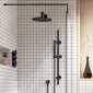 Nuie Arvan Thermostatic Concealed shower Valve with Fixed Shower Head , Arm & Slide Rail Kit- Black