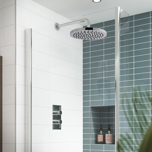  Nuie Quest Thermostatic Concealed shower Valve with Fixed Shower Head & Arm - Chrome