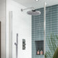 Nuie Quest Thermostatic Concealed shower Valve with Fixed Shower Head , Arm & Shower Handset - Chrome