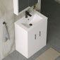 Nova 600mm Gloss White Minimalist Floor standing Vanity Unit