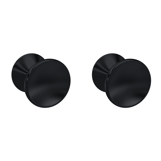  Hudson Reed Indented Round Knob - Matt Black (1 Pair)