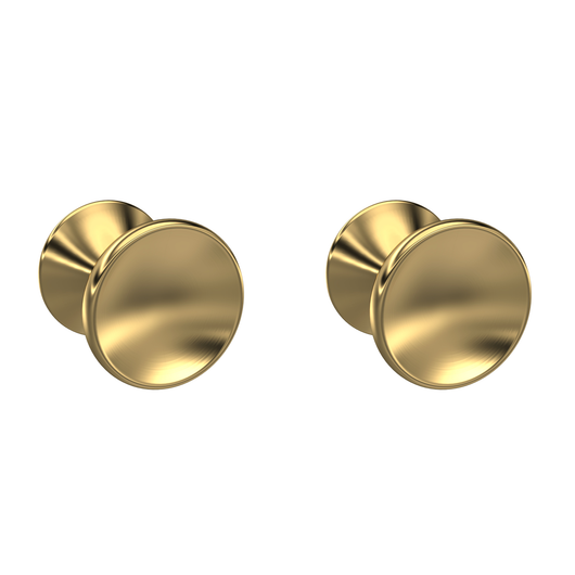  Hudson Reed Indented Round Knob - Brushed Brass (1 Pair)