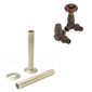 Antique Brass Thermostatic Radiator Round Valves with 130mm Pipe Sleeves - Corner - welovecouk