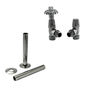 Westminster Black Nickel Thermostatic Radiator Round Valves with 130mm Pipe Sleeves - Angled