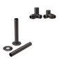 Brushed Gunmetal Manual Radiator Round Valves with 130mm Pipe Sleeves - Corner