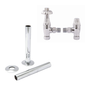 Westminster Chrome Thermostatic Radiator Round Valves with 130mm Pipe Sleeves - Angled