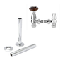 Chelsea Chrome Thermostatic Radiator Round Valves with 130mm Pipe Sleeves - Angled