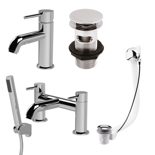  ARLO - Deluxe Basin & Bath Filler & Handset Set - Chrome
