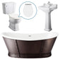 Elementa 1750 x 800 Traditional Freestanding Bath Suite with Close Couple Toilet and Richmond Basin Pedestal