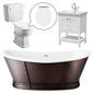 Elementa 1750 x 800 Traditional Freestanding Bath Suite with Close Couple Toilet and Bexley Basin Vanity Unit