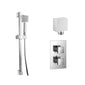 Aquadart Concealed Shower System Squared Twin Valve with Outlet Elbow and Slide Rail Kit