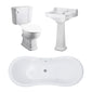 Marlow Traditional Freestanding Roll Top Bathroom Suite with Basin Pedestal - welovecouk