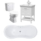 Marlow Traditional Freestanding Roll Top Bathroom Suite with Basin Vanity Unit - welovecouk