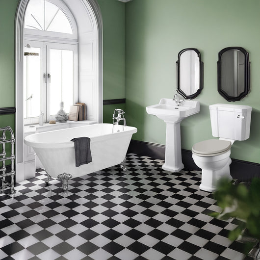  Cambridge Traditional Freestanding Bathroom Suite 1780mm with Basin Pedestal - welovecouk