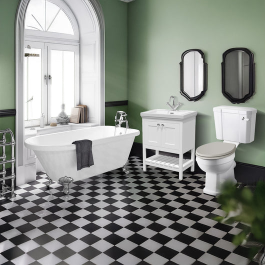  Cambridge Traditional Freestanding Bathroom Suite 1780mm with Basin Vanity Unit - welovecouk