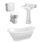 Boat Traditional Freestanding Bathroom Suite with Basin Pedestal - welovecouk
