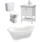 Boat Traditional Freestanding Bathroom Suite with Basin Vanity Unit - welovecouk