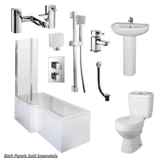  Holborn L Shape Shower Bathroom Suite - 1600 - welovecouk