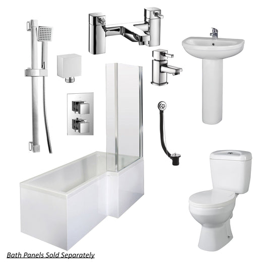  Holborn L Shape Shower Bathroom Suite - 1600 - welovecouk