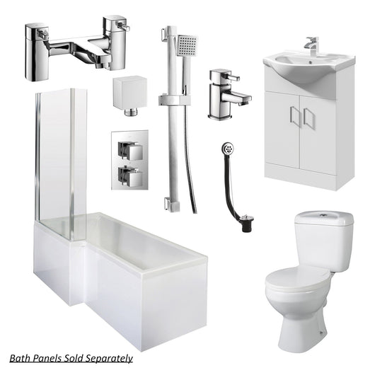  Holborn L Shape Shower Vanity Bathroom Suite - 1800 - welovecouk