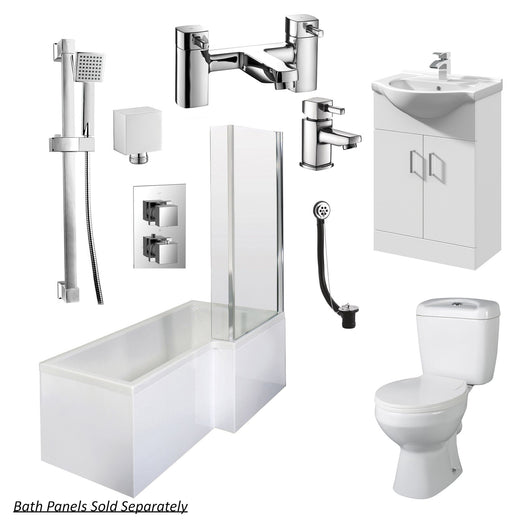  Holborn L Shape Shower Vanity Bathroom Suite - 1800 - welovecouk