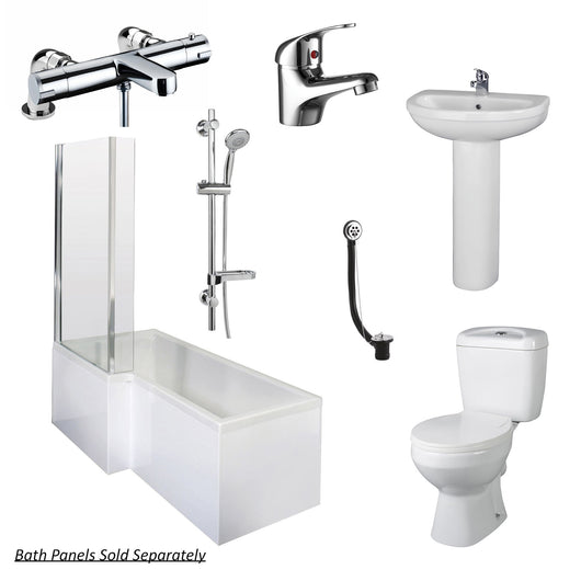  Equate L Shape Shower Bathroom Suite - 1700 - welovecouk